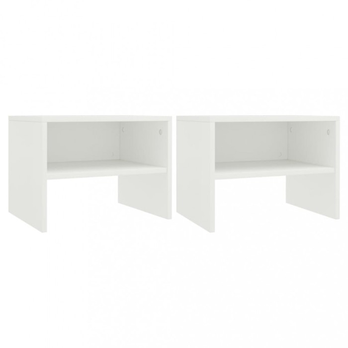 Gossi noptiere, 2 buc., alb, 40 x 30 x 30 cm, pal