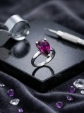 Cumpara ieftin Inel Solitar din Argint 925 Fine Jewelry , Piatra Picatura Roz-Rhodonit