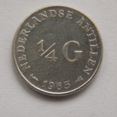 1/4 GULDEN 1965 ANTILELE OLANDEZE-argint