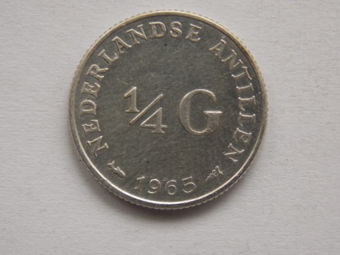 1/4 GULDEN 1965 ANTILELE OLANDEZE-argint