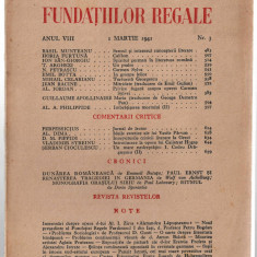 Revista Fundatiilor Regale mar/1941 B. Munteanu H. Furtuna T. Arghezi E. Botta