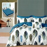 Lenjerie de pat finet 6 piese, cearceaf pat cu elastic, cearceaf pilota 200x230, 2 fete perna 50x70, 2 fete perna 70x70, Extra HF6P261 Relax KipRoom