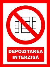 placuta pentru depozitarea interzisa foto