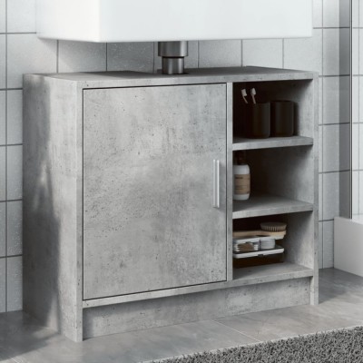 vidaXL Dulap de chiuvetă, gri beton, 63x29x55 cm, lemn prelucrat foto
