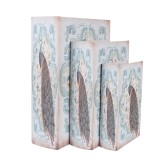 Cumpara ieftin Set 3 cutii tip carte lemn multicolor 27x22x7 cm, 22x17x6 cm, 17x12x4 cm