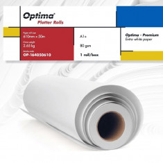 Rola Plotter A1+, 80gr, 610mm X 50m, Optima - Premium