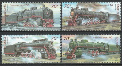 Ucraina 2006 - Locomotive, trenuri, cai ferate, serie neuzata foto