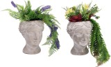 Set 2 vaze ceramica cu plante 18 x 18 x 32 cm