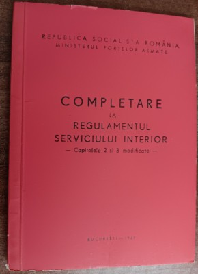 myh 112 - Regulament militar - serviciul interior - ed 1967 - piesa de colectie foto