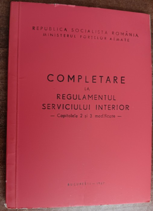 myh 112 - Regulament militar - serviciul interior - ed 1967 - piesa de colectie