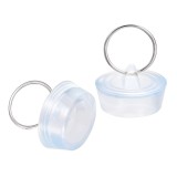 2 buc. dop din cauciuc pentru chiuvetă, dop de scurgere transparent albastru pentru 29-32 mm, cu inel de agățare, pentru cadă, bucătărie și baie