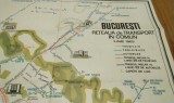 BUCURESTI Reteaua de Transport in Comun - Iunie 1969 - Harta color; dim.: 48.0x42.0