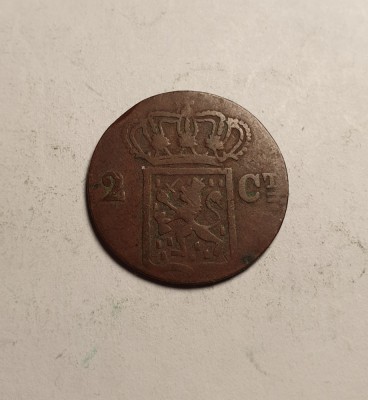 Indiile Olandeze 2 Cents Centi 1834 foto