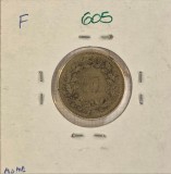 605 Switzerland Elvetia, 10 Rappen 1850, KM#6, Billon