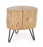 Cumpara ieftin Taburet cu picioare din fier negru si sezut din lemn natur Artur 35 cm x 33 cm x 35 h