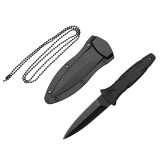 Cumpara ieftin Cutit Tactic IdeallStore&reg;, Otel Inoxidabil, Teaca + Lant, Negru, 18.7cm, Vanatoare, Camping, Aruncare