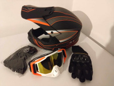 Casca moto off road/atv/enduro +cadou:ochelari+ Manusi+Cagula,S(55-56 cm) foto