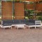 vidaXL Set mobilier grădină cu perne, 10 piese, alb, lemn masiv pin 3096714