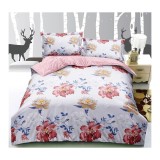 Cumpara ieftin Lenjerie de Pat 4 Piese cu Elastic - Bumbac Satinat - DNA118