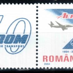 Romania 2004, LP 1646 a, TAROM 50 de ani, cu vinieta stanga, MNH! RAR!