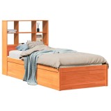 Cumpara ieftin Cadru pat fara saltea, maro ceruit, 75x190 cm, lemn masiv pin