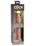 Dildo 53X 9&quot; Dual Density Vibrating Silicone Cock with Remote Light