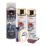 Kit complet reparatie si vopsire jante culoare Auriu Metalic, V2
