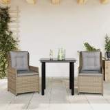 vidaXL Set mobilier de grădină cu perne, 3 piese, bej, poliratan 3262875