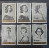 Belgia 1962, reginele Belgiei, serie completa MNH
