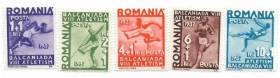 Romania (244) - A 8-a Balcaniada de Atletism - Bucuresti, dantelata, 1937 foto