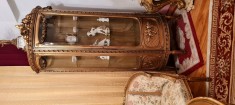 Vitrina antica Ludovic/Louis XVI,secol 19, foita aur, cristal