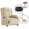 Fotoliu rabatabil electric, crem, material textil - 6