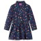 Rochie pentru copii cu m&acirc;neci lungi, bleumarin, 128