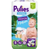 Scutece Pufies Fashion &amp;amp; Nature, Maxi Pack, 5 Junior, 11-16 kg, 46 buc