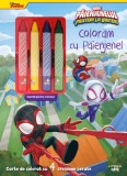 Disney Marvel, Paienjenelul si prietenii lui uimitori, Carte de colorat cu 4 creioane cerate, Litera