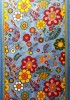 Traversa Flori, Albastru, Latime 100 cm, Diverse Lungimi, 820 gr/mp