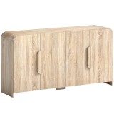 HOMCOM Comodă pentru Bucătărie, Mobilă cu Uși Soft-Close, Colțuri Rotunjite, Rafturi Reglabile, Stil Modern, Comodă pentru Living, Sufragerie, 157,4x3