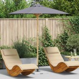 Parasol Gradina vidaXL Gri Inchis 217x217x230cm Bambus Umbrela Terasa Exterior Protectie UV