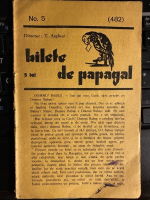 Bilete de papagal 1937 nr. 5 (482) Arghezi foto