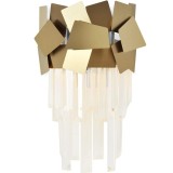 Aplica de perete Eurostil, metal/sticla, auriu/transparent, 34 x 11 cm