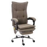 vidaXL Scaun de birou cu masaj, gri taupe, material textil 20373