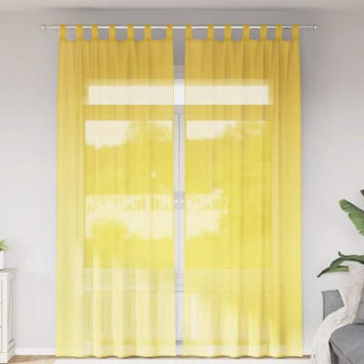 Perdele Voile cu Bucle 2 buc Galben 140x260 cm foto