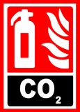 Semn de extinctor cu co2