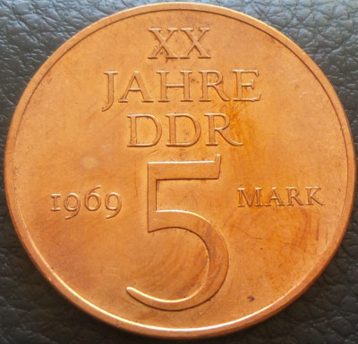 Moneda aniversara 5 MARCI / MARK - RD GERMANA (DDR), anul 1969 *cod 1983 A foto