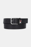 Tommy Jeans curea de piele culoarea negru, AM0AM13417