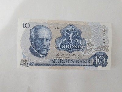 Norvegia 10 Kroner 1982 Noua foto