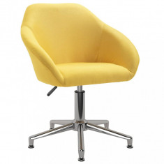 Scaun de masă pivotant, galben, material textil