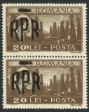 EROARE ROMANIA 1948 Mihai Vederi 20 Lei eroare 201 Lei PERECHE RPR MNH