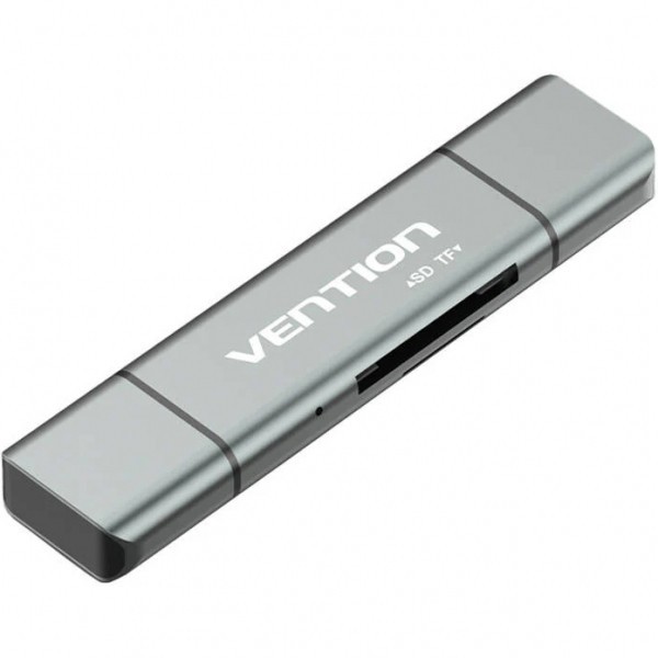 Cititor Card USB / USB-C / microUSB Vention, SD - microSD, Gri CCJH0