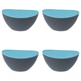 Set boluri, 4 piese, 330 ml, Plastic, Gri